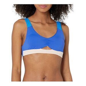 The Bikini Lab Women's Blue Pink Cutout Bralette Bikini Top Size Medium